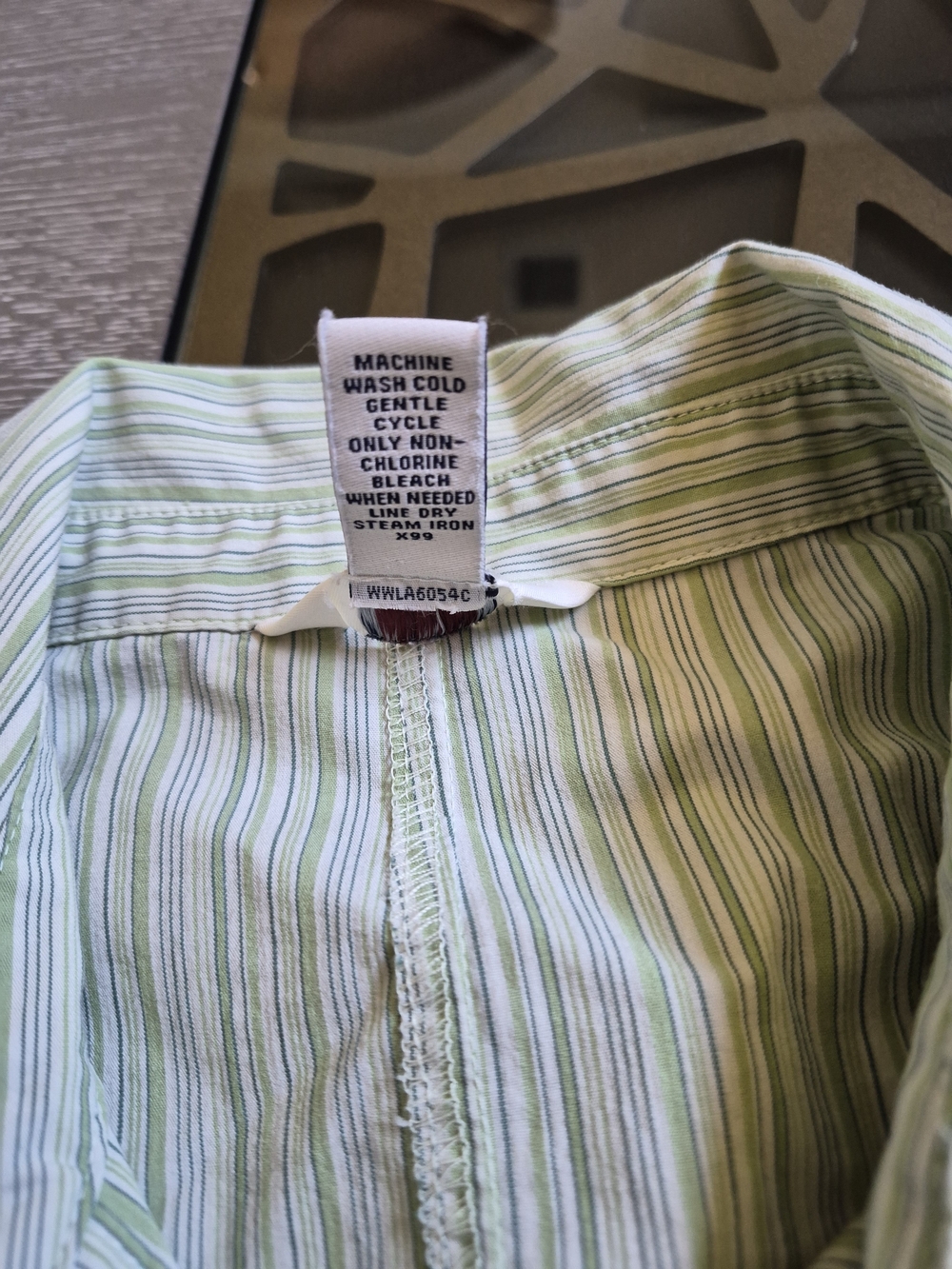 Bass Light Green and White Striped Button-Up Shirt - Picture 6 of 12
